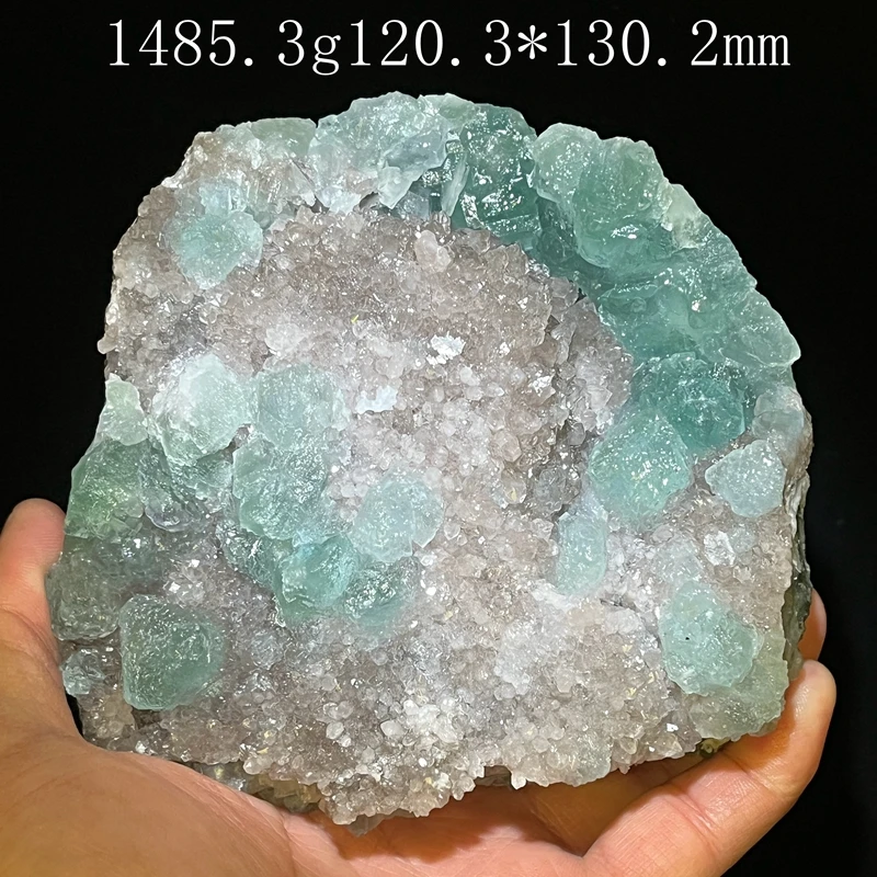 100% natural Xianghualing vitreous green fluorite crystal mineral specimen