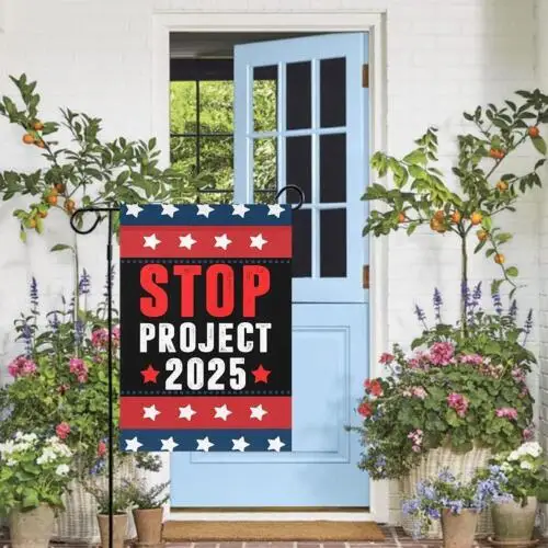 Stop Project 2025 Biden For President Save Democracy Double Yard Flag Anti M4Q6