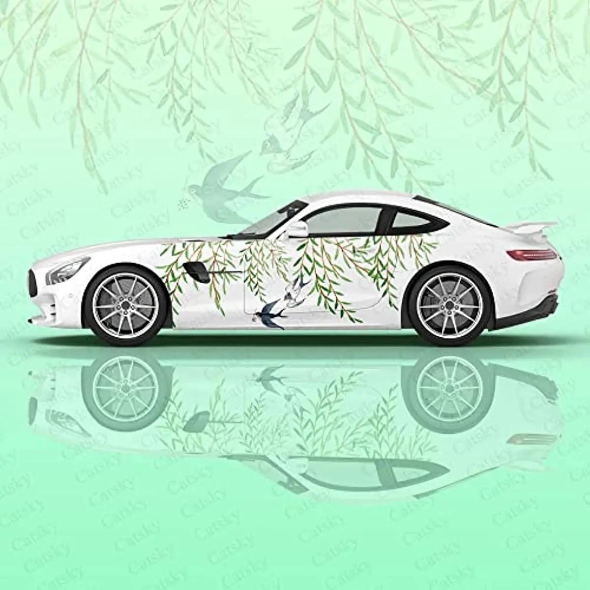 Premium Willow Branch Car Decals - Nature-Inspired Vehicle Decorations, High-Quality Vinyl for Windows & Bumpers,