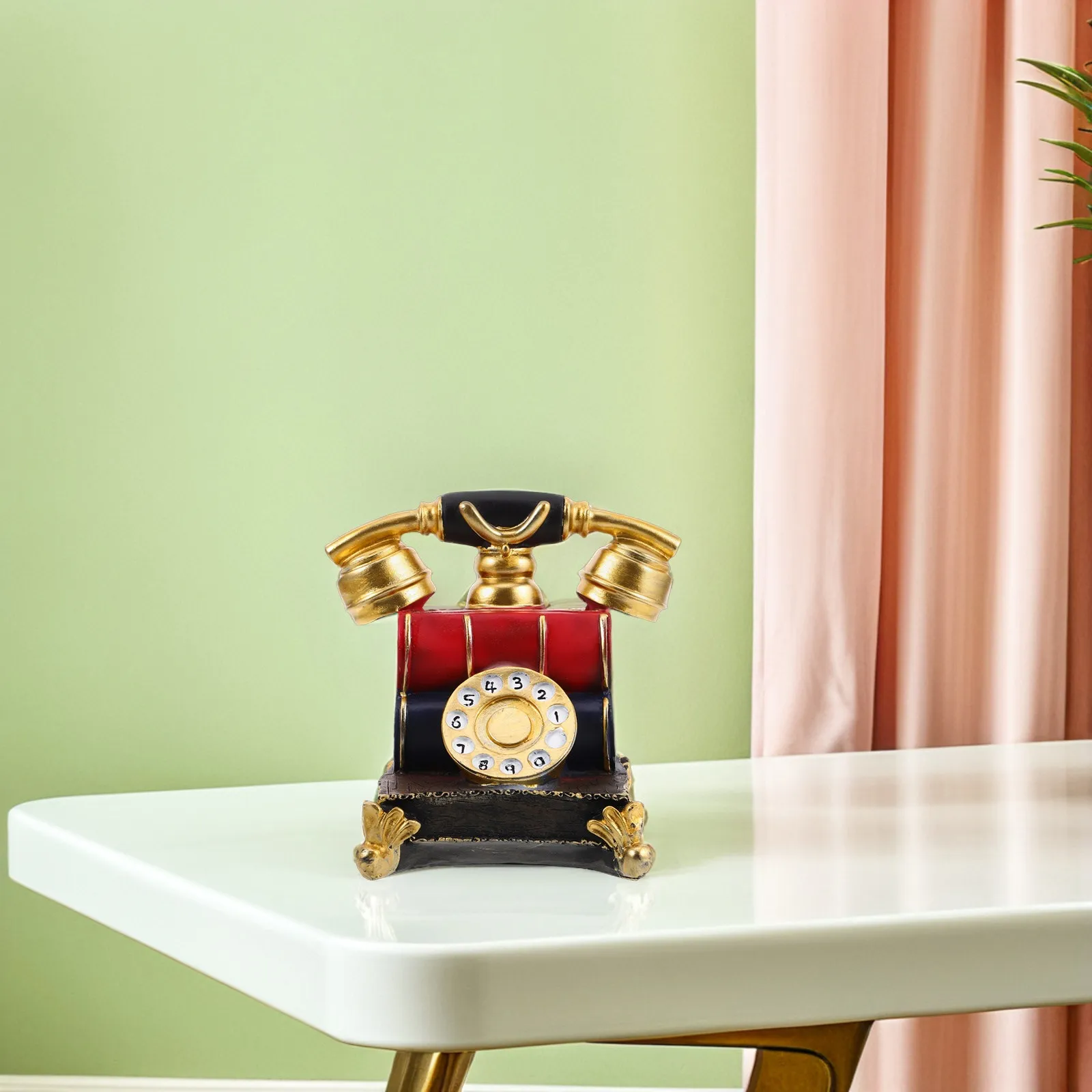 Retro Rotary Phone Vintage Telephone Home Office Desk Decor Decorative Phone Display for Cafe Restaurant Telephone Prop view 4