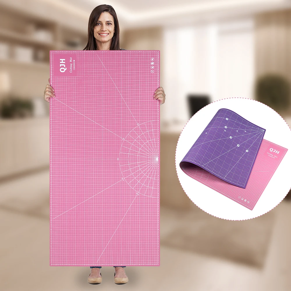 

120x60cm PVC Cutting Mat for DIY Crafts - Rotary Cutting Mat Double Sided Craft Cutting Board for Sewing & Faux Leather Carving