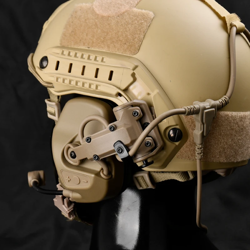

WADSN Tactical Headset RAC Headset Compatible ARC Helmet Rail FAST ACH MICH Series Helmets Airsofty Equipment For BaoFeng walkie