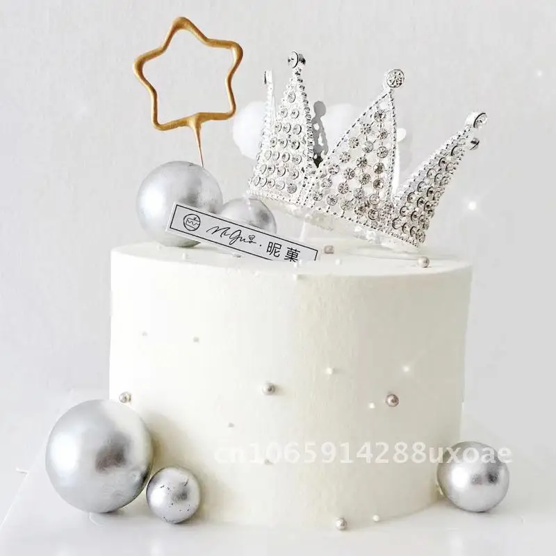 

Lover Rhinestone Seven Corner Crown Cake Decoration Adult Children Birthday Plug-in