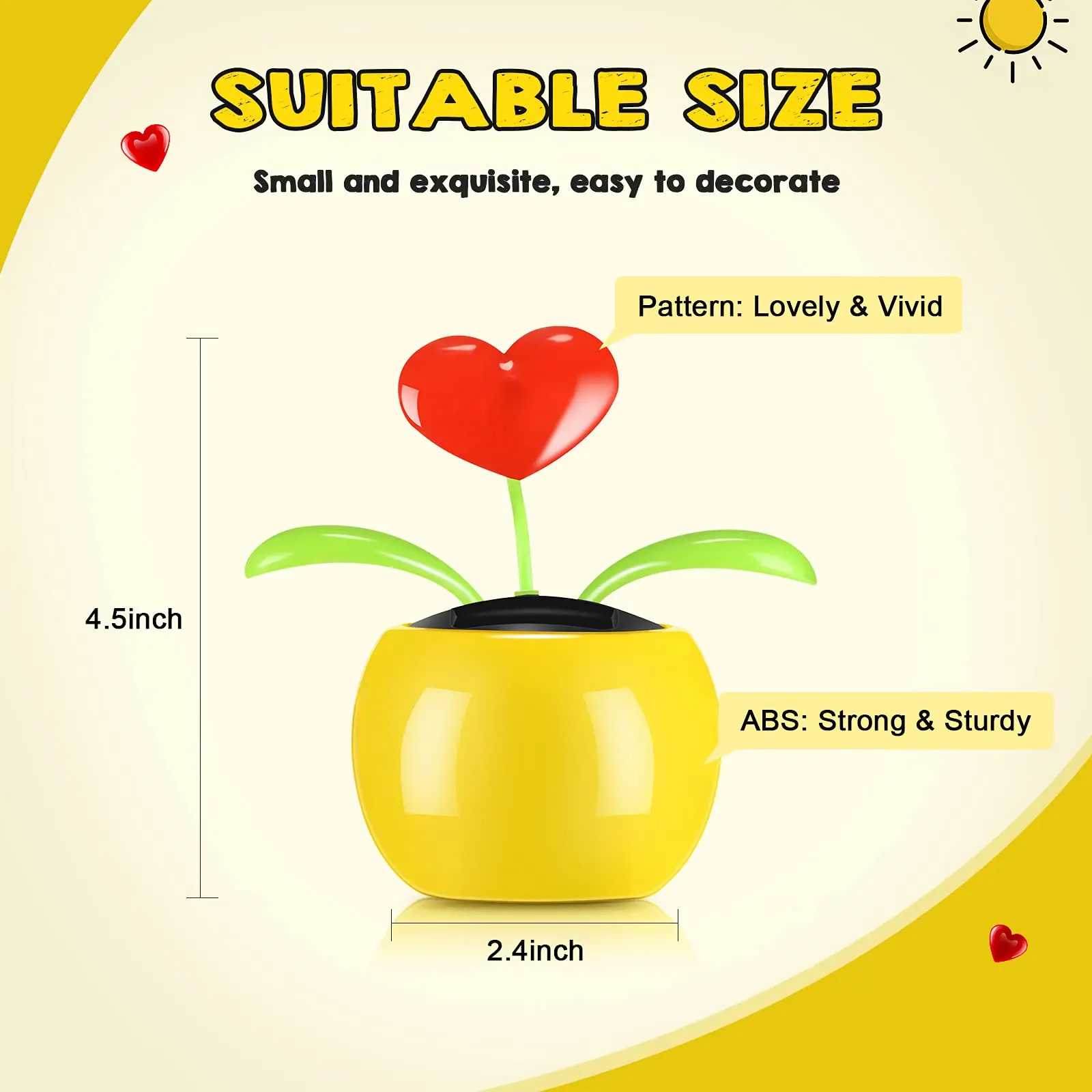 Solar Dancing Flower Toys Solar Powered Dancing Sunflower Toys in Colorful Pots Cute Solar Flip Flap Butterfly Bee Swing Heart