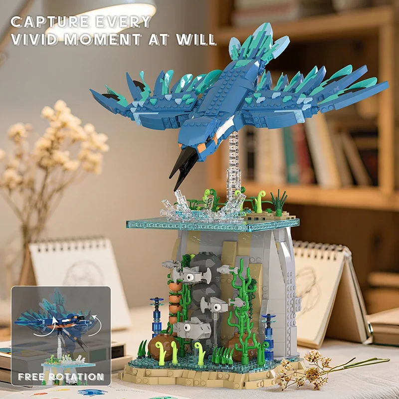 ensemble-de-blocs-de-construction-d'oiseaux-kingfisher-1310-pieces-kit-de-modele-animal-de-bricolage-jouet-pour-enfants-adultes-et-adolescents-decoration-de-maison-idee-cadeau-de-noel-creative