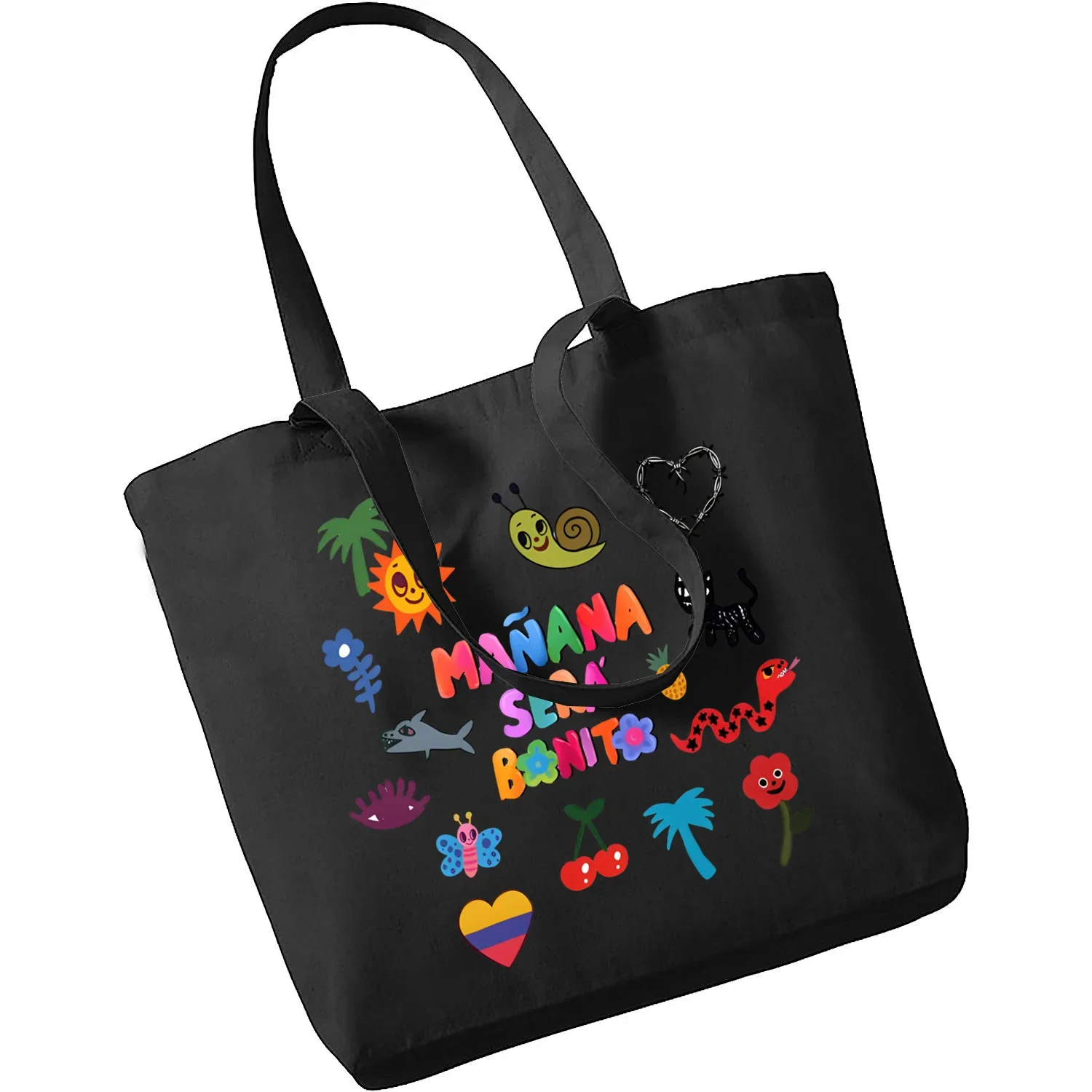 Karol G Bichota Manana Sera Bonito Music Singer Tote Bag Unisex Canvas Bags Shopping Bags Printed Casual Shoulder Bag Foldable