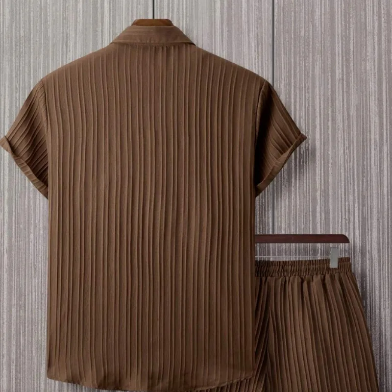 2026 Sommer Neuheit Herren 2-teiliges Set Kurzarmhemd & Shorts – Leicht, Atmungsaktiv, Lässig, Streetwear, Trendig für Alltag & Urlaub – Detail 4
