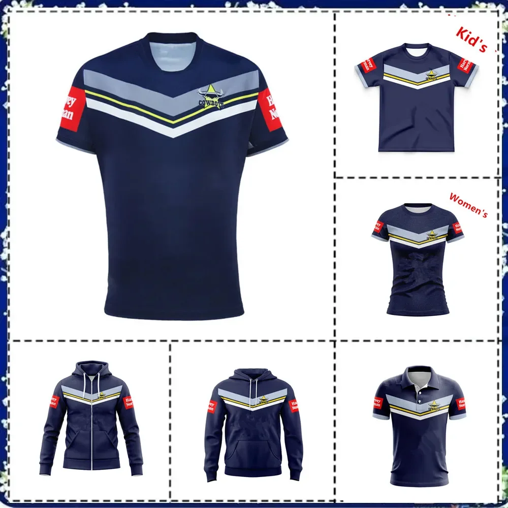 

2025 NORTH QUEENSLAND COWBOYS MENS HOME RUGBY Hooded zipper Jersey Kids -Women's-Men's Size: S-XL-5XL ( Print name and number )