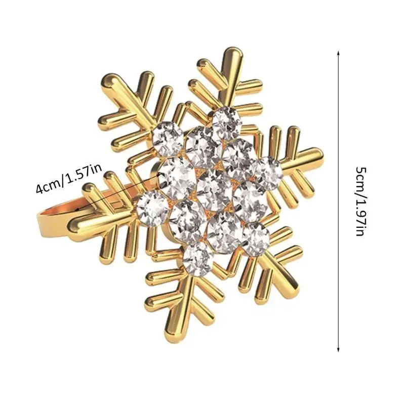 Y1UD Pack of 6 Napkin Rings Snowflake Napkins Buckles for Wedding Banquet Table Decor
