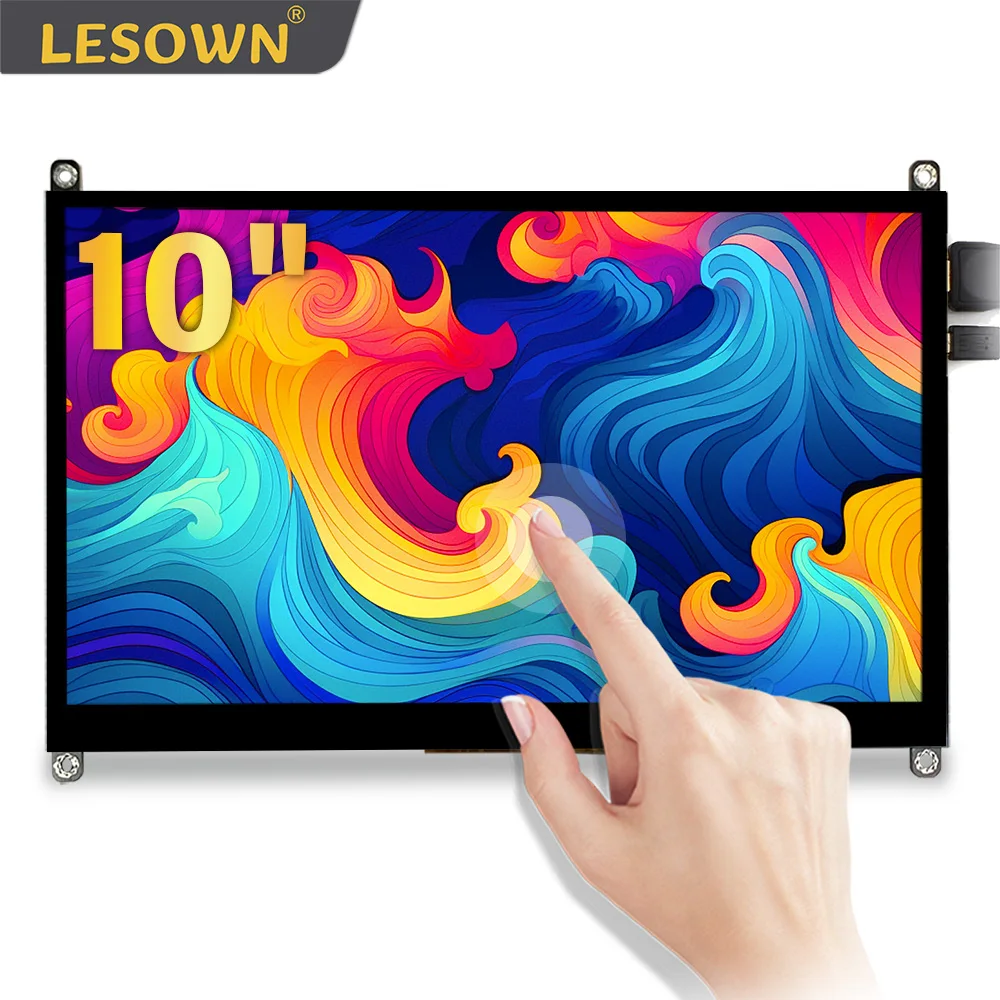 

LESOWN Small 10.1 Inch LCD Screen for Raspberry Pi 1024x600 IPS Display Module HDMI Portable Monitor for Raspberry Win11/10/8/7