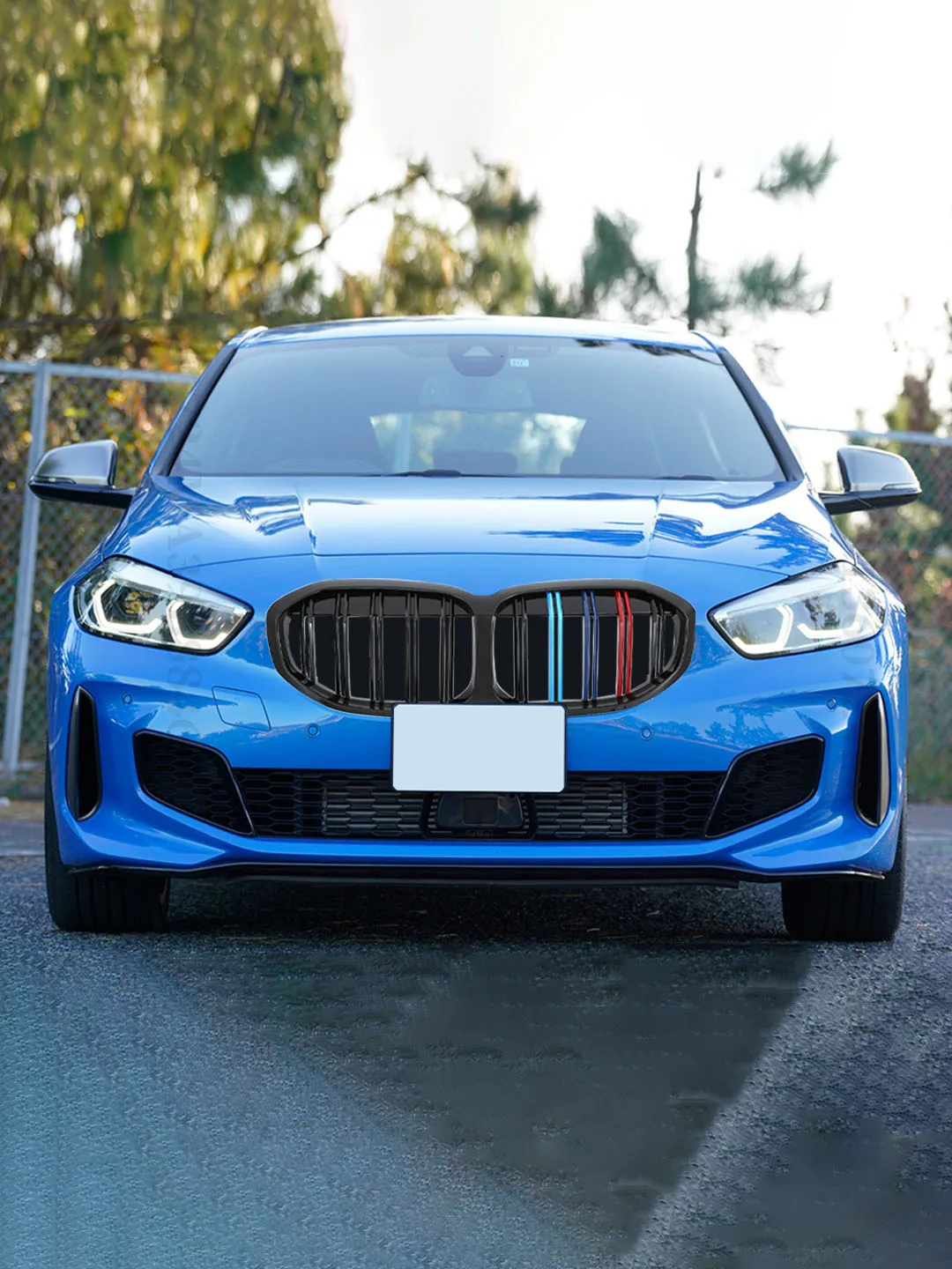 Front Bumper Inlet Double Slat Grille Diamond Grill For BMW 1 Series F40 2019-2023 128ti M135i xDrive 118i Tuning Accessories