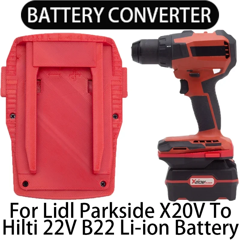 Battery Adapter/Converter for Hilti 22V B22 CPC Li-Ion tools to Lidl Parkside X20V Li-Ion Battery Adapter Power Tool Accessory