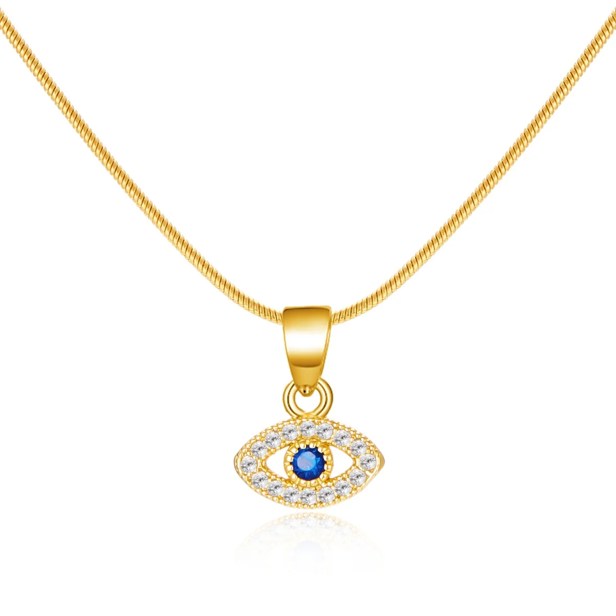 Türkisches blaues Auge-Anhänger-Halsband aus Edelstahl für Damen und Herren, minimalistischer Zirkon-Dämonenauge-Choker, glücksträchtiger, ästhetischer Schmuck – Detail 2