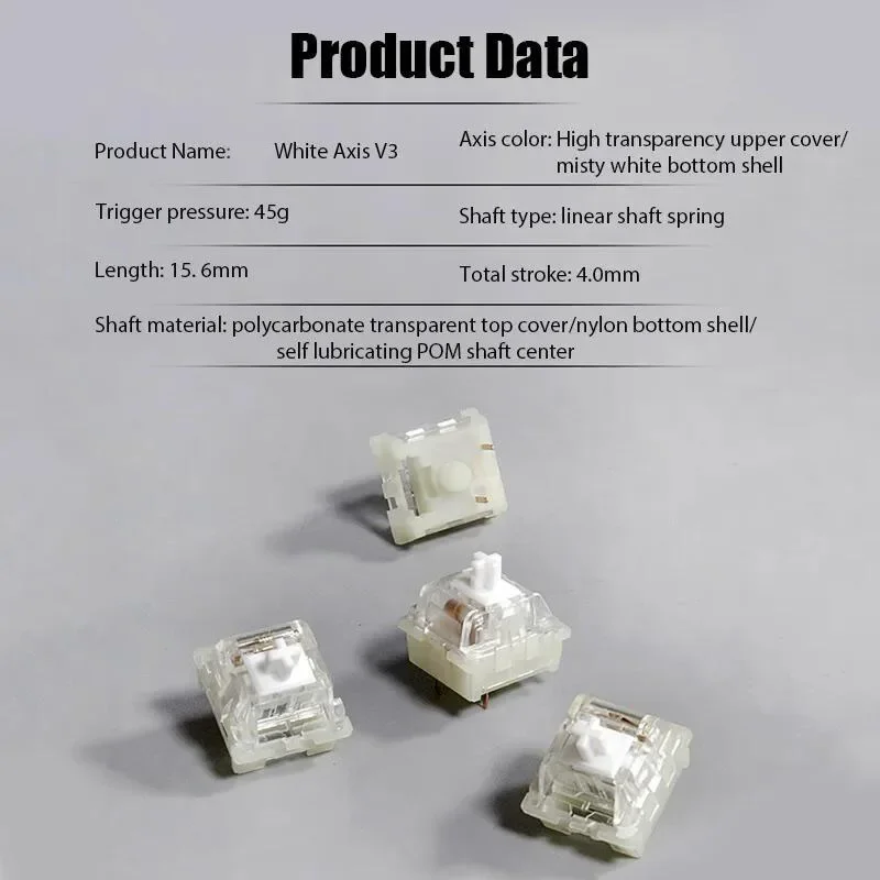 كانغ الأبيض V3 الخطي التبديل 3Pin RGB SMD مخصص لوحة المفاتيح الميكانيكية التبديل الملحقات الساخن مبادلة الألعاب متوافق مع مفتاح MX