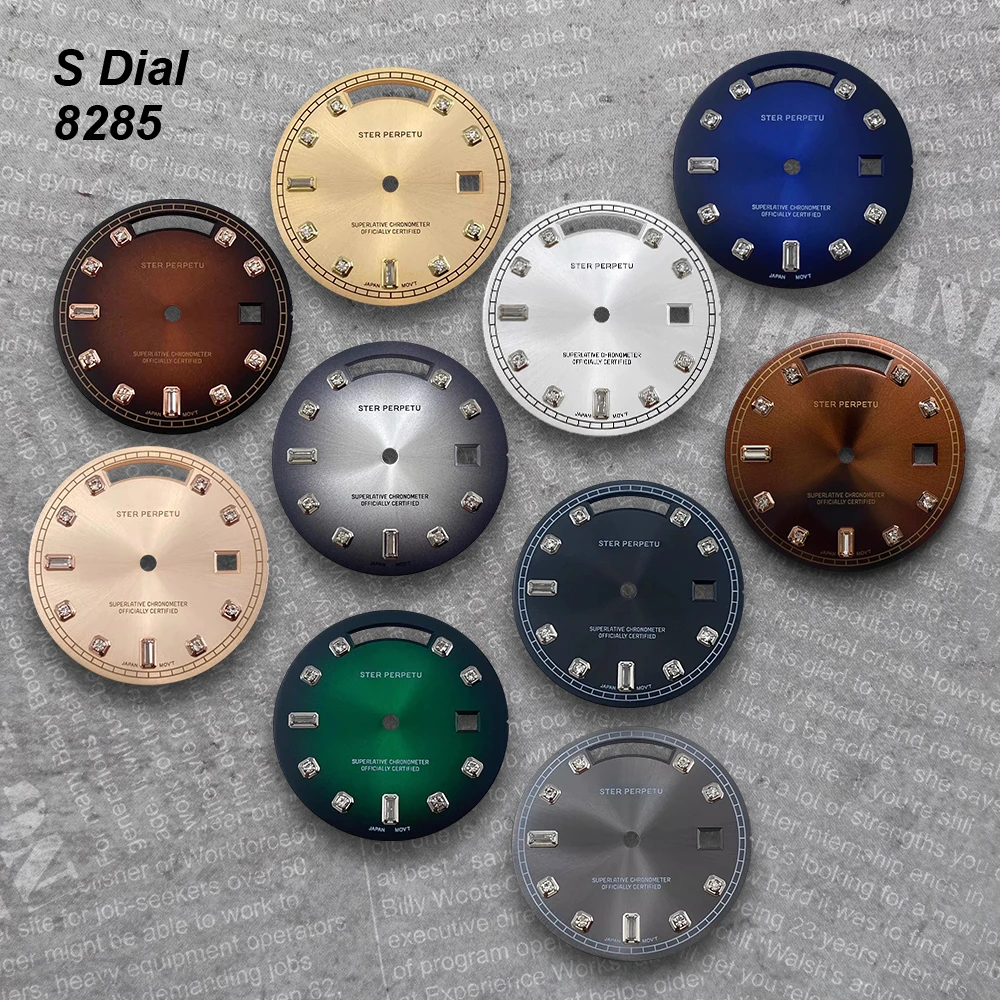 31mm Day And Date S Dial Suitable For 8285 Movement Sunray Diamond Watch Parts High-Quality Watch Modification Accessories