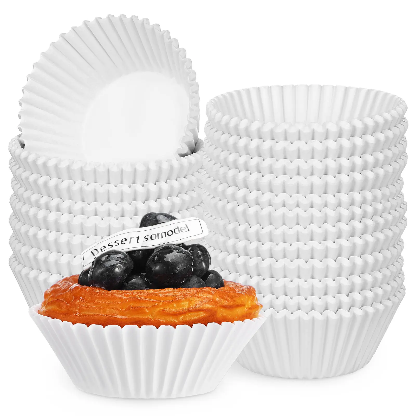 500Pcs White Paper Cupcake Liners Oil Resistance Baking Cups Mini Muffin Liners for Wedding Baking Mini Cupcake Pans
