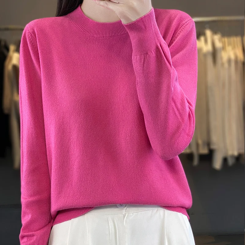 Spring and Autumn New Fashion Turtleneck Knitwear Sweater Women\'s Loose Slim Long-sleeved Shirt with Wild