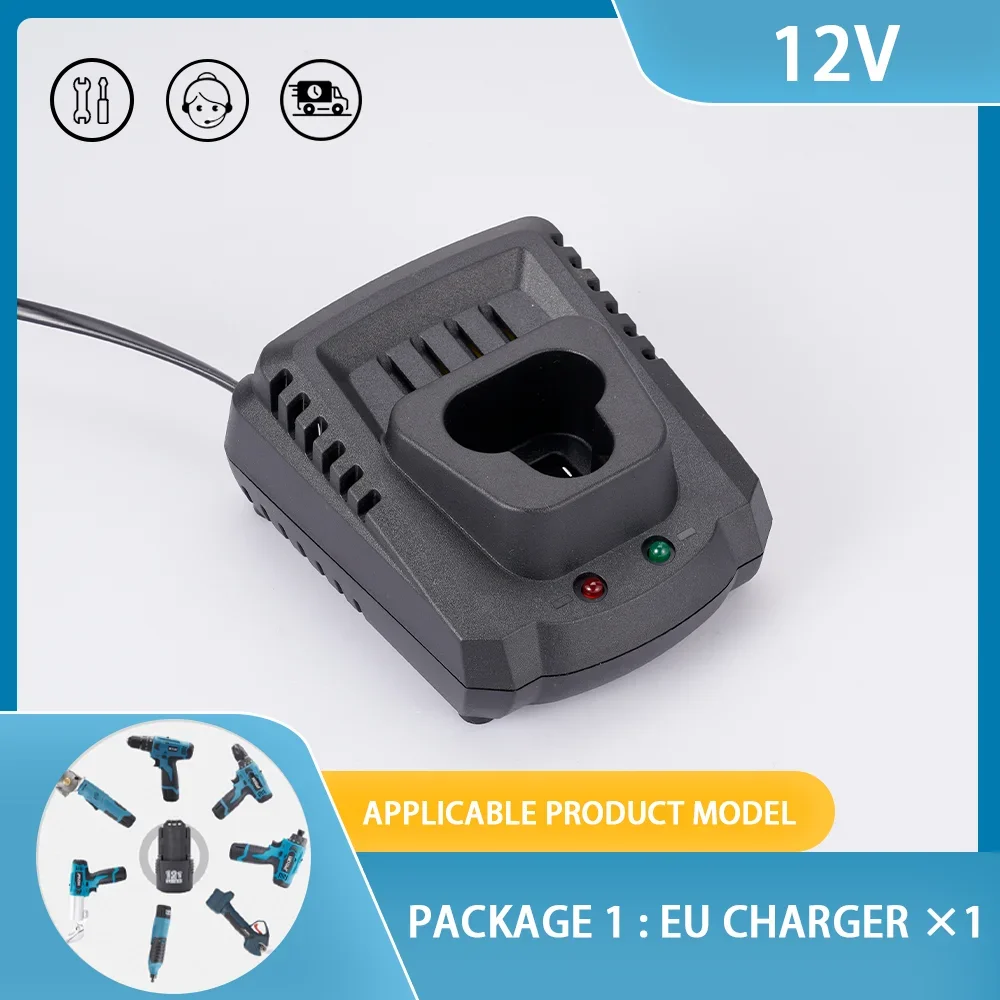 Batería de iones de litio de carga de 12V, destornillador eléctrico de 2000mAh, batería de herramienta eléctrica de motosierra