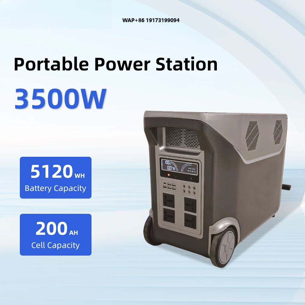 Ghana Stock 3500W 200AH Convenient Solar LiFePO4 Battery Mobile Lifepo4 Battery Power Station Camping Power Station
