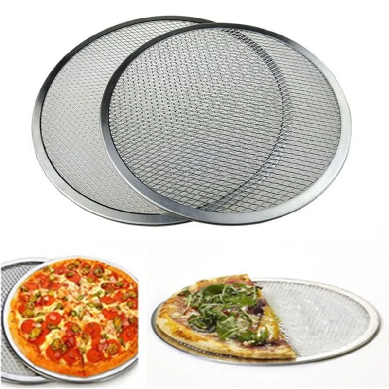 

Non Stick Pizza Screen Pan Baking Tray Metal Net New Seamless Aluminum Metal Net Bakeware Kitchen Tools Pizza 6/7inch