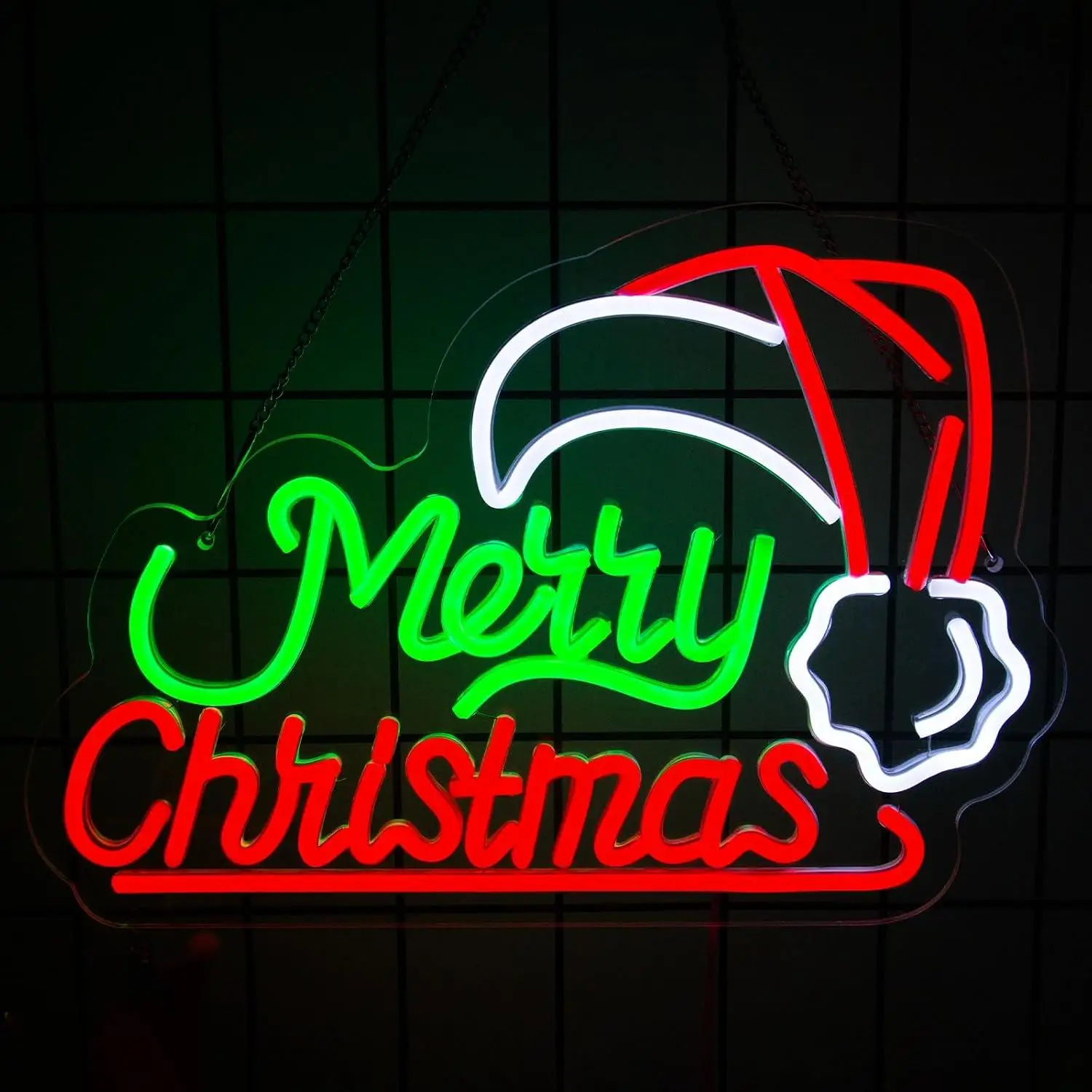 Merry Christmas Santa Hat Neon Sign USB‑Powered Dimmable LED Neon Wall Light For Bedroom Window Pub Kids Room Holiday Party Gift