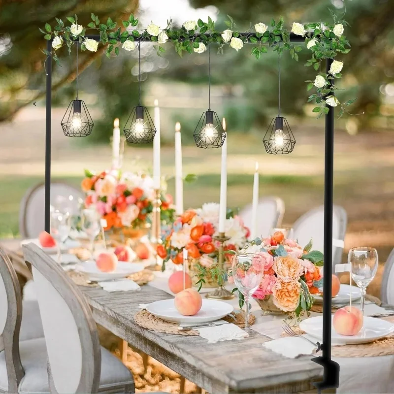 Photography Backdrop Stand, Adjustable Table Arch Rod Stand with Clamps, 47.25In 98.43In, for Wedding Party Halloween Christmas