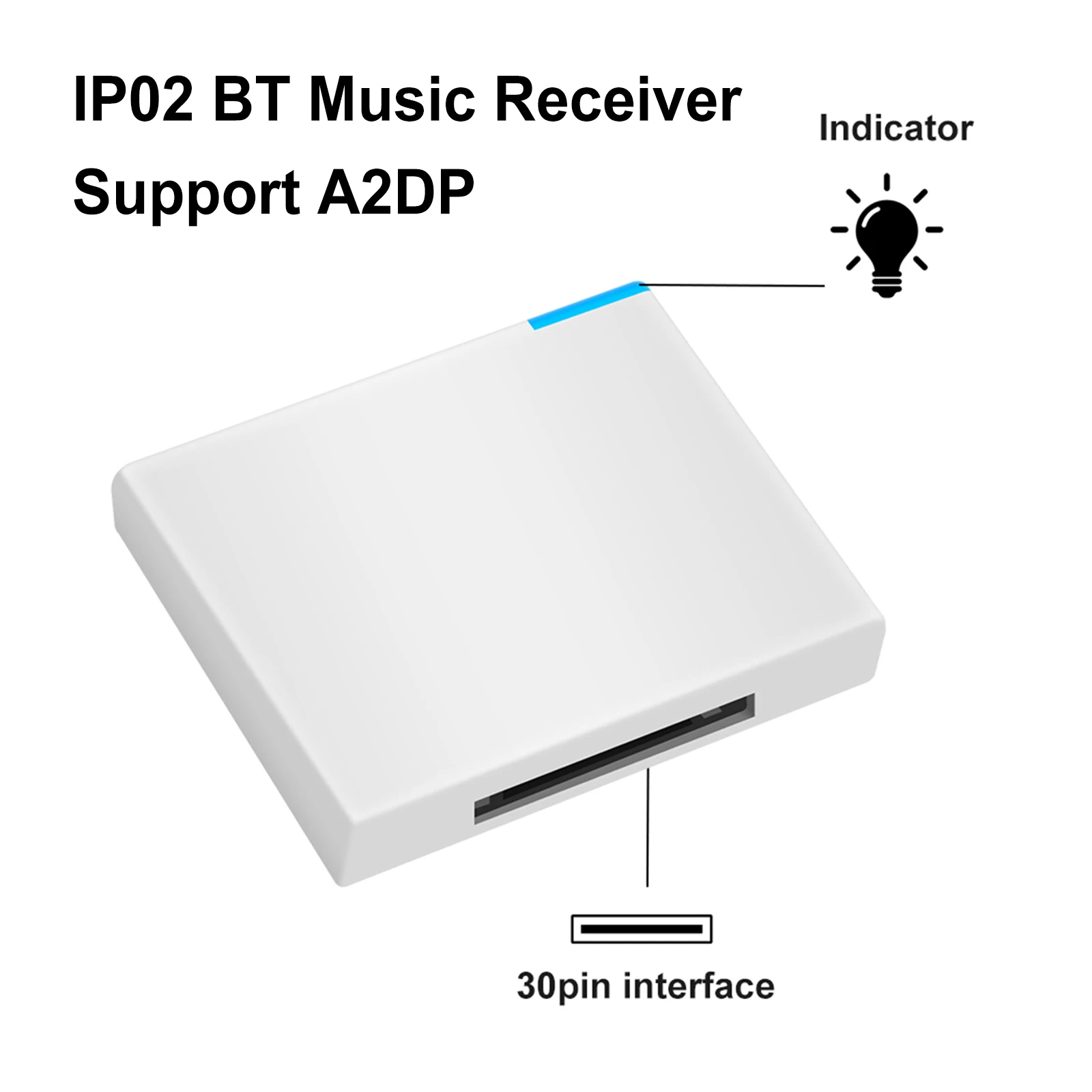 30 Pin BT Audio Music Receiver Support A2DP V1.2 BT Adapter Speaker Dock BT Receiver for iOS Music Player Phone iPod for Touch