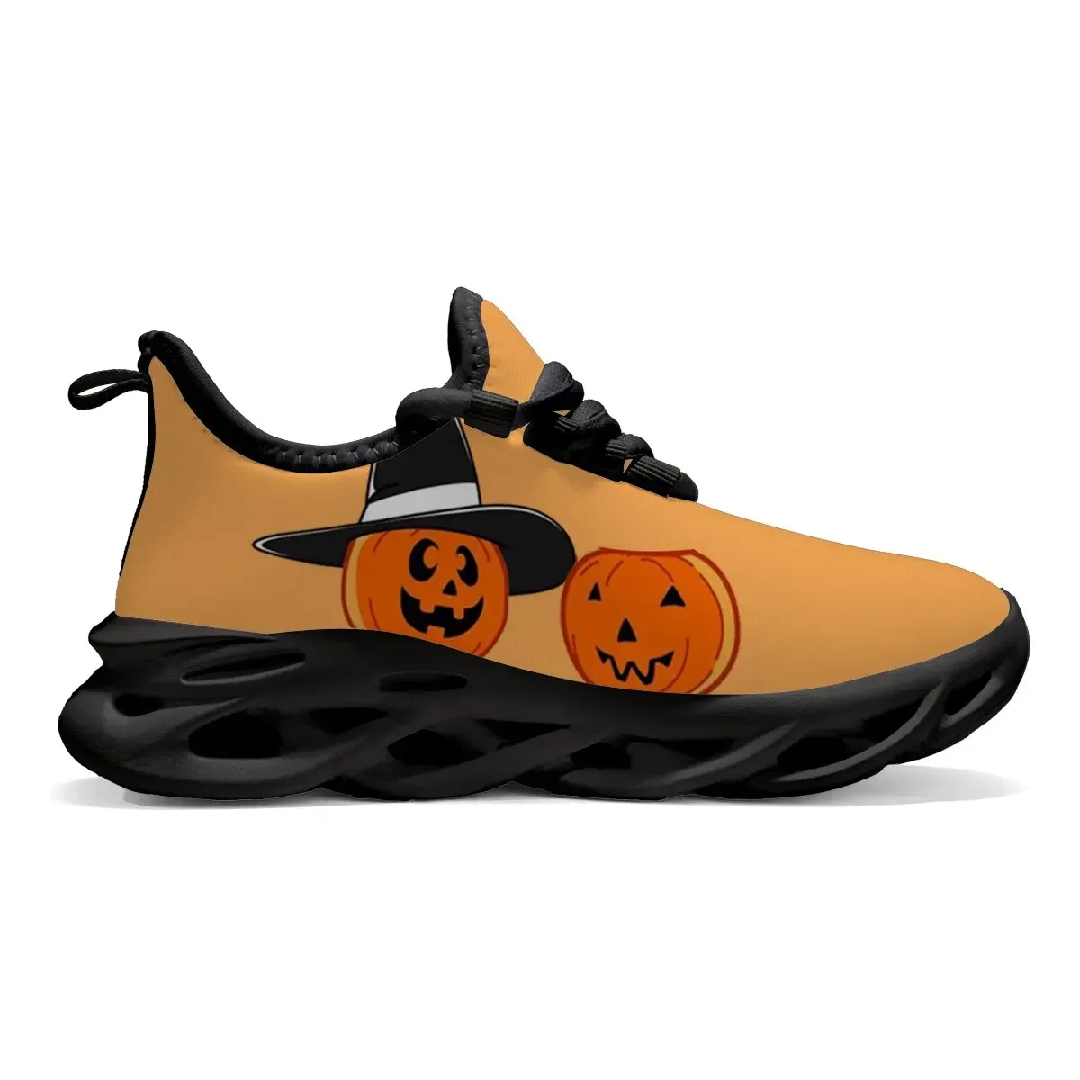 Children's Casual Shoes Original Flat Low-top Round-toe Lace-up Halloween Festival Pattern Design Dark Style Sports Shoes