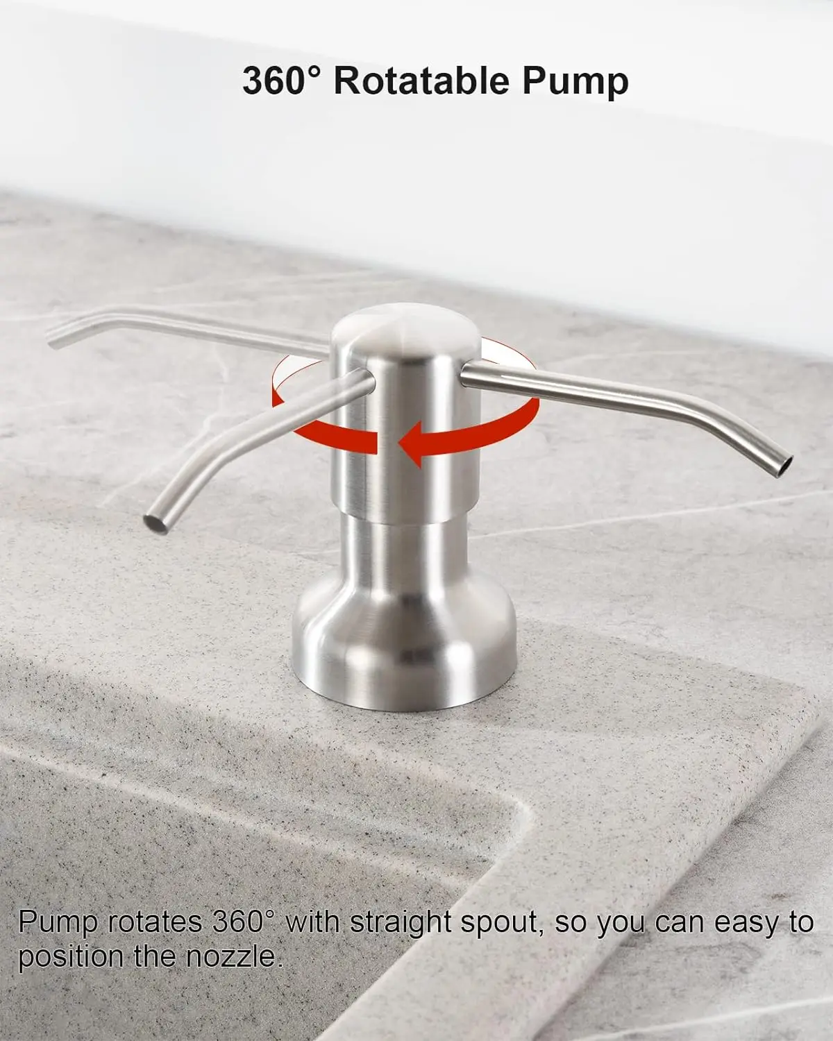 Dispenser di sapone con pompa a pressione in acciaio inossidabile 304 – Bottiglia riutilizzabile da 17 once per dispenser di sapone per lavello da cucina, bancone del bagno