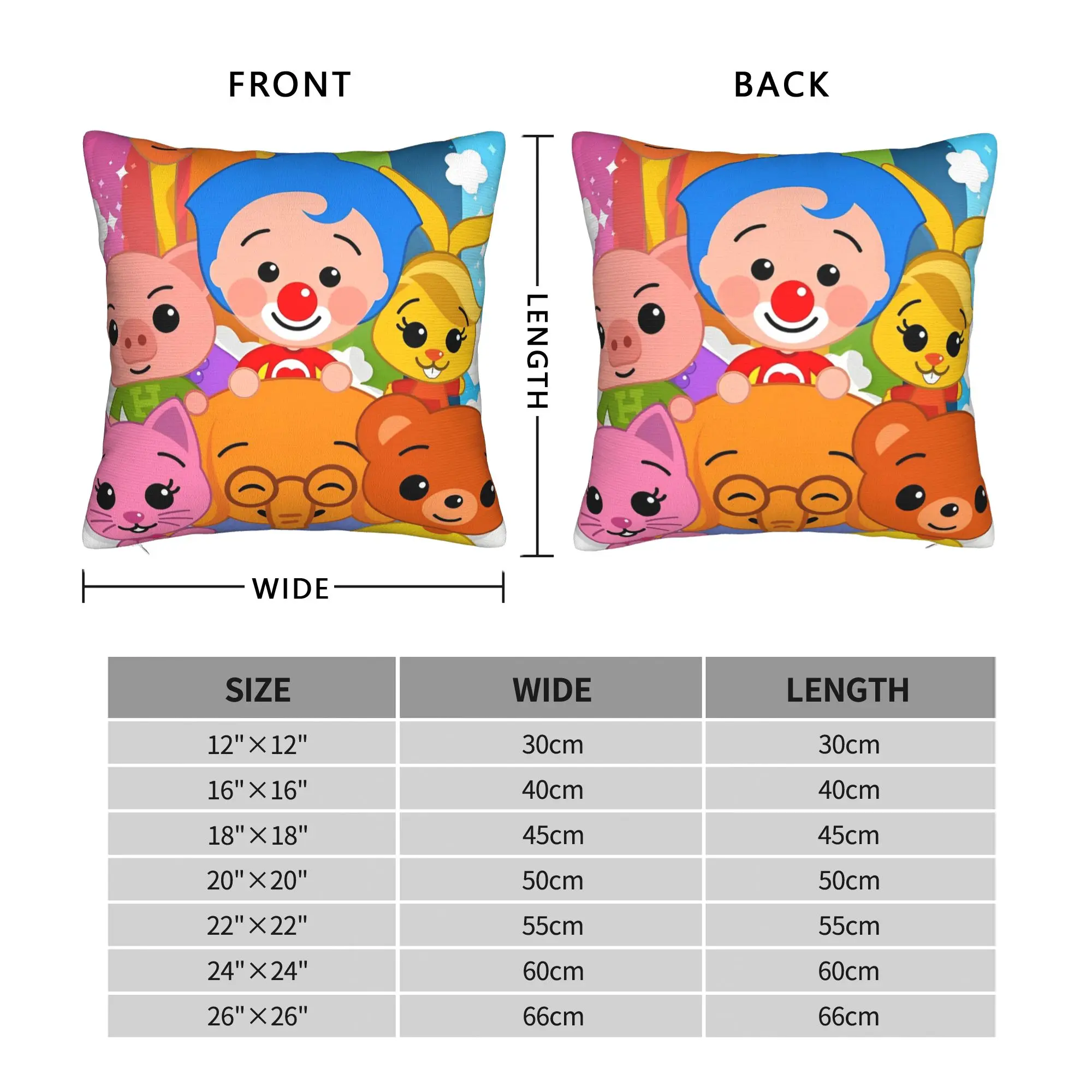 Clown P-Plims Square Pillow Cases  Cushion Cover Custom Polyester Decor Pillowcase for Home 45x45cm