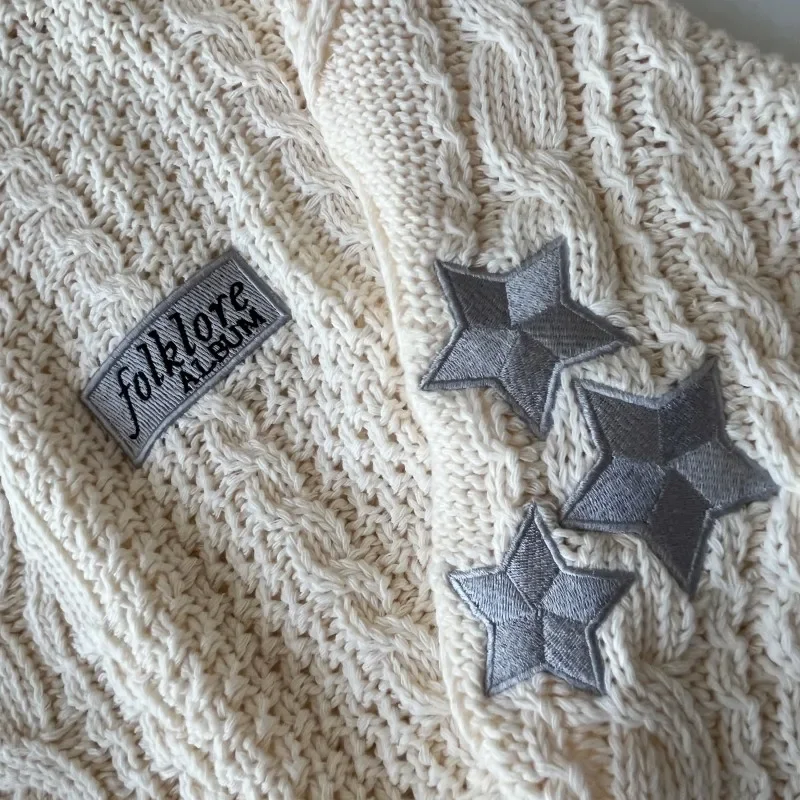 Cardigan feminino em forma de coração com bordado estrela rosa, suéter amante, outono, feminino, presente dos namorados