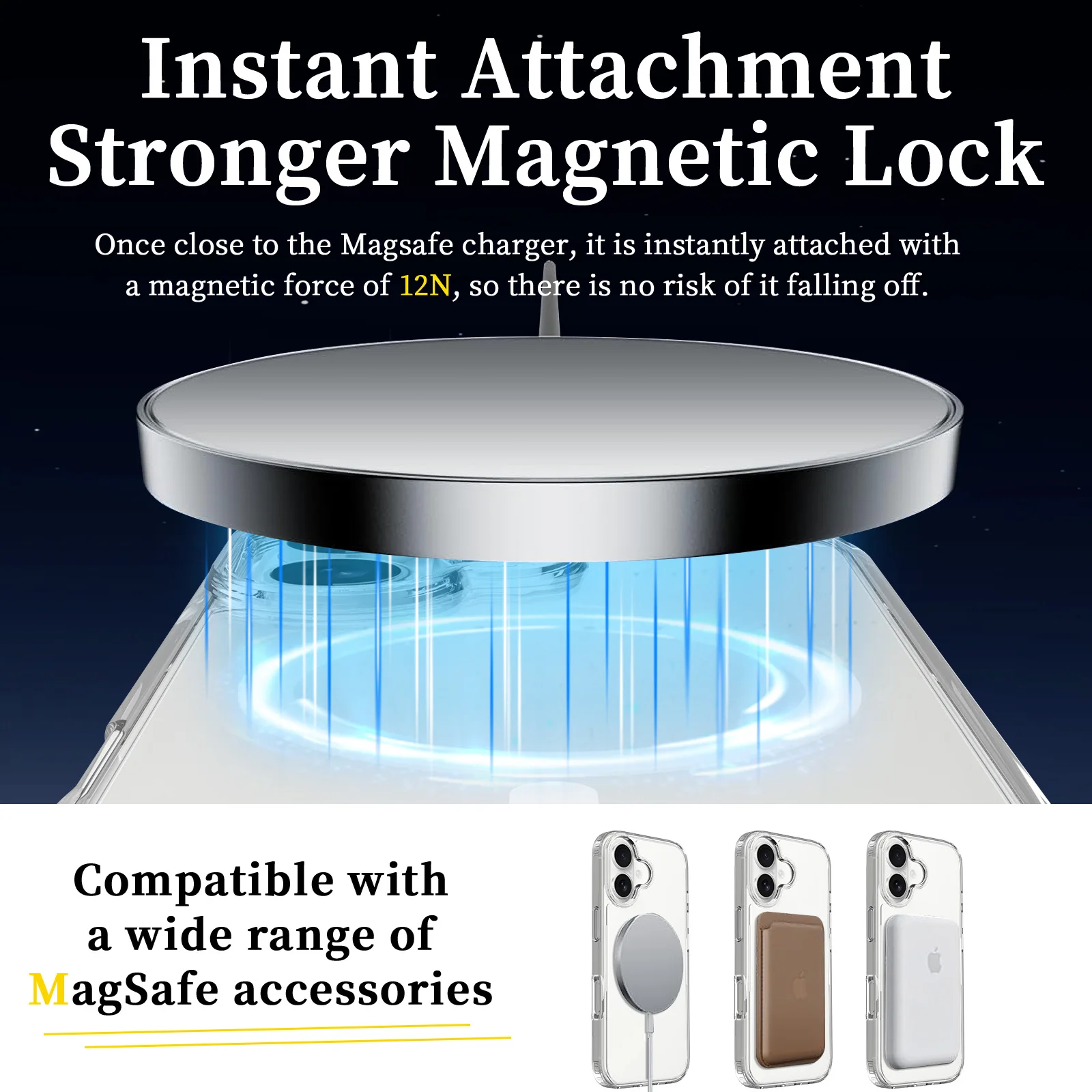 Magnetic Case for iPhone 17 Pro Max 17 Pro Air 17Pro Crystal Clear Shockproof Magnet Cover Mag-safe Wireless Charging Shell