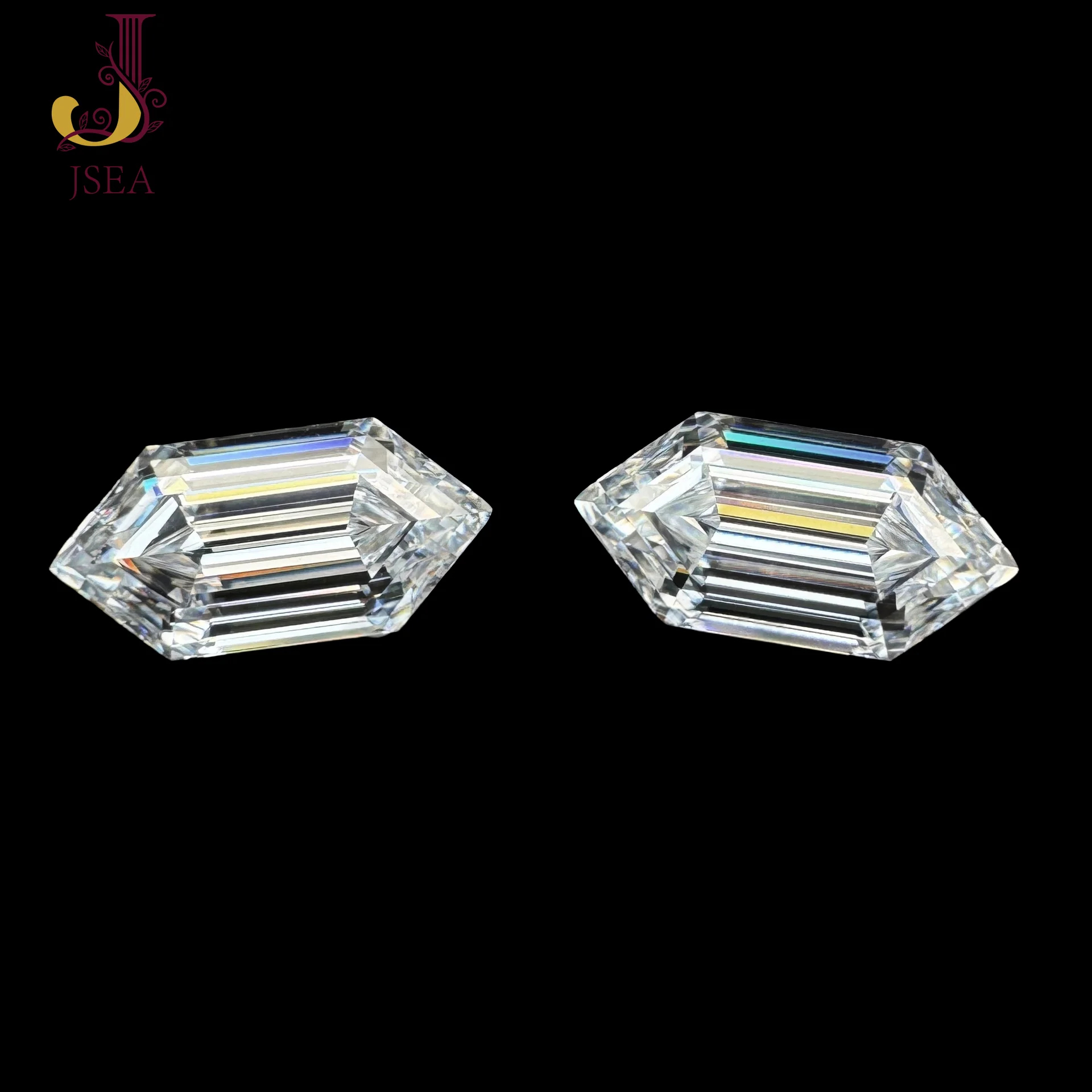 

6*12mm 2.5ct 7*14mm 4.5ct Elongated Hexagon Step Cut Marquise Moissanite for Engagement Ring