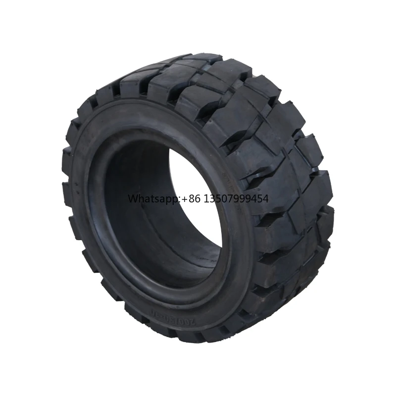 

Industrial Solid Rubber Forklift Tire 200x50-10/200/50-10 Rim 6.50 Brand New Ball Bearing TaFu Brand 5000kg Load Capacity Black