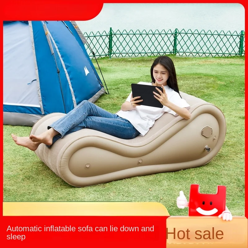 Portable outdoor inflatable sofa air cushion camping outdoor leisure automatic inflatable bed