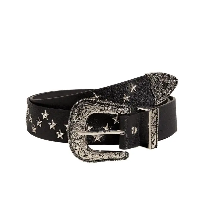 Heavy Industry Retro Y2K Rivet Belt Sturdy Punk Metal Bullet Waist Belt for Women Rock Concert Stage Wear