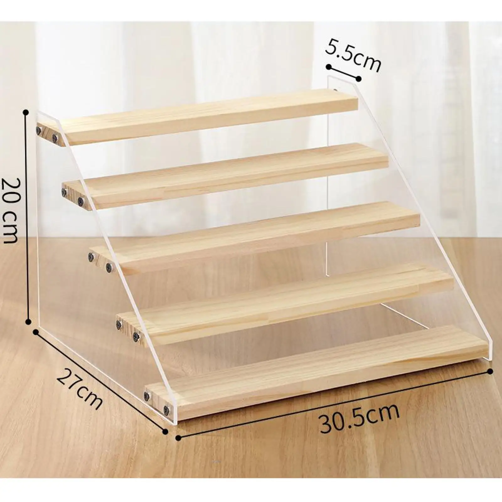 Multi-Tier Wooden Display Rack Perfume Dolls Model Riser Stand
