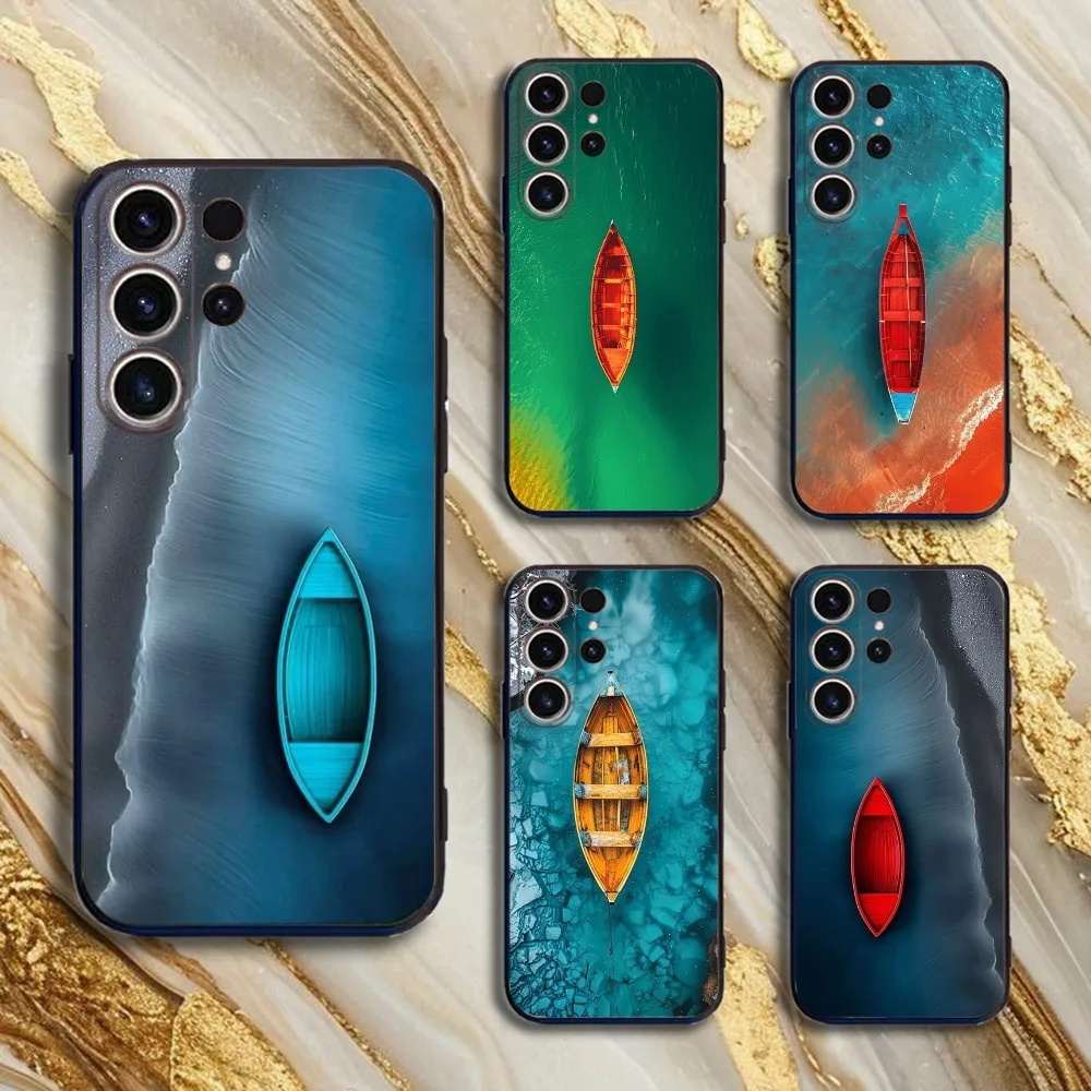 

boat in the water Phone Case For SamsungS25,24,21,22,23,30,Ultra,20,Plus,Fe,Lite,Note,10,9,5G Black Cover