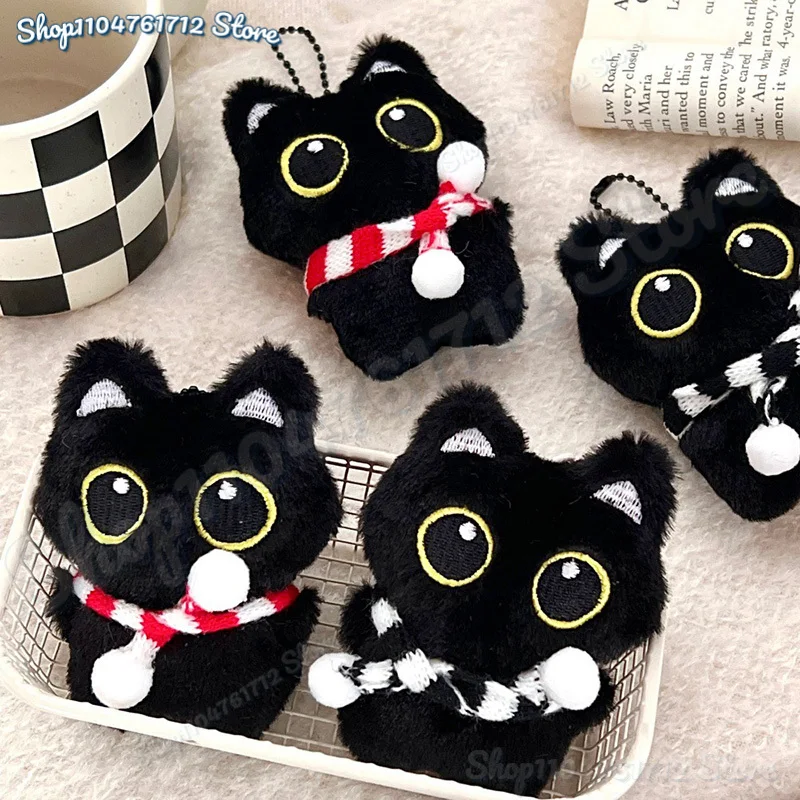 

New Bat Wings Little Black Cat Keychain Big Eyes Punk Kitten Keyring Pendant Schoolbag Hanger Accessories Couples Friends Gift