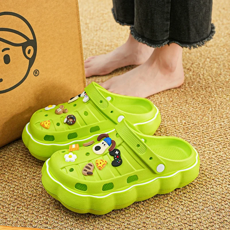 

Lovely Green Cartoon Women's Sandals Summer 2024 Comfort Platform Women Sandals Big Size 41 Beach & Outdoor Sandals Zuecos Mujer