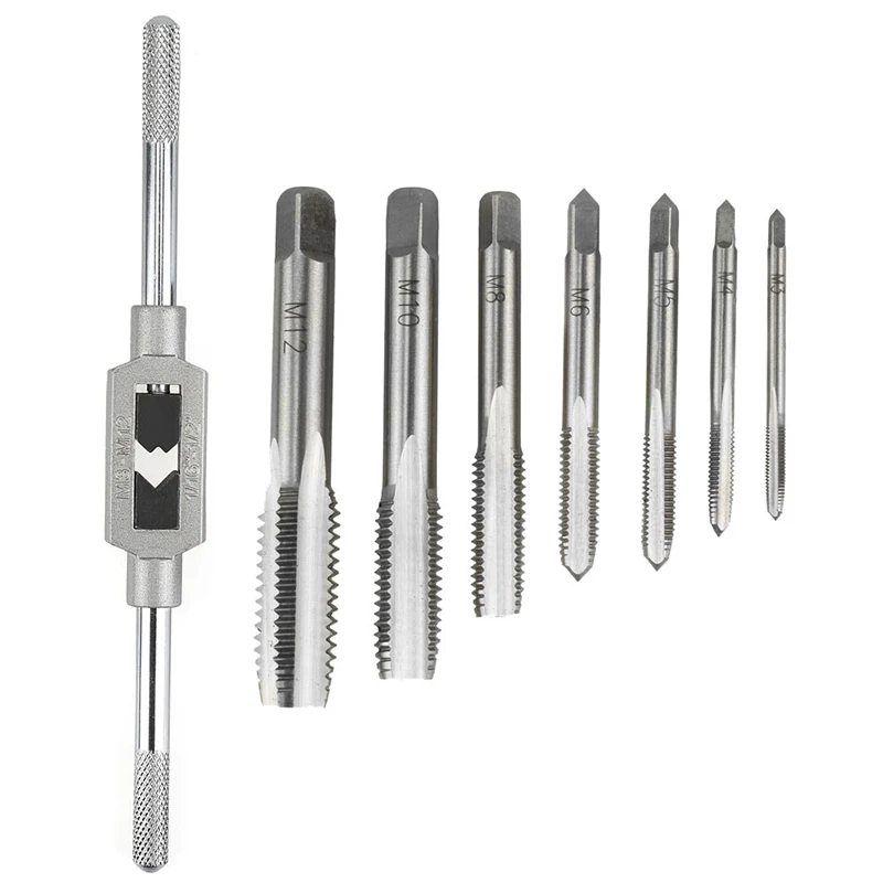 Imagem -04 - Parafuso de Mão Hss Tap Die Wrench Schroefdraad Metric Plug Tap m3 m4 m5 m6 m8 M12 Chave Métrica 1161 Pcs Pcs