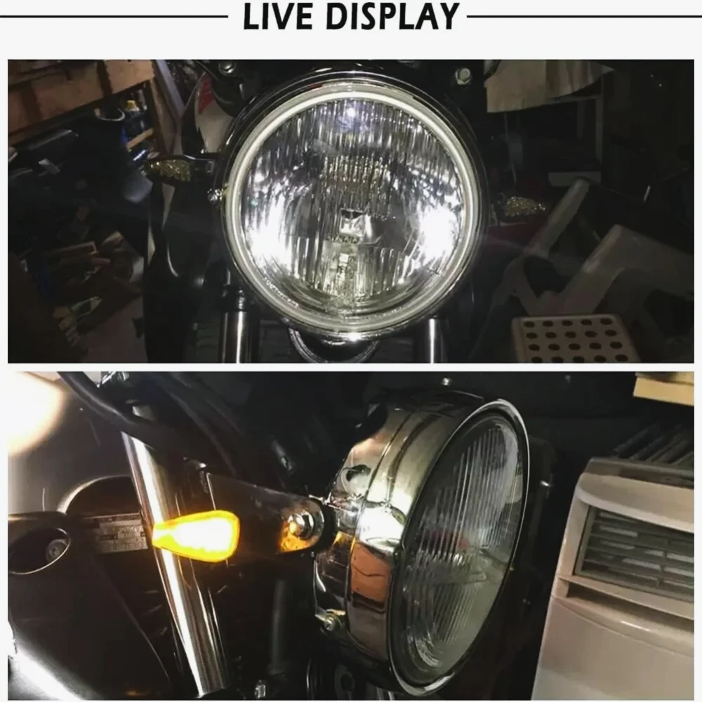 4 Uds. Intermitentes LED para motocicleta, luces  circulación diurna flexibles LED para motocicleta, accesorios universales para