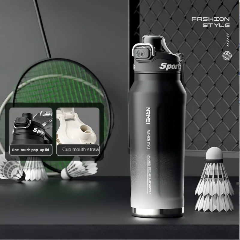 1/1.5L  Car Water Bottle Stainless Steel Vacuum Flasks Keep Cold Hot Water Coffee Bottles Portable Sport Gym Kettles Gift