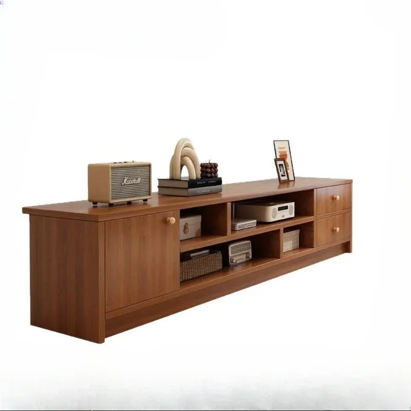 Modern Floor to Ceiling TV Cabinet for Living Room Integrated Storage Unit for Small Apartment Rental Home  Design