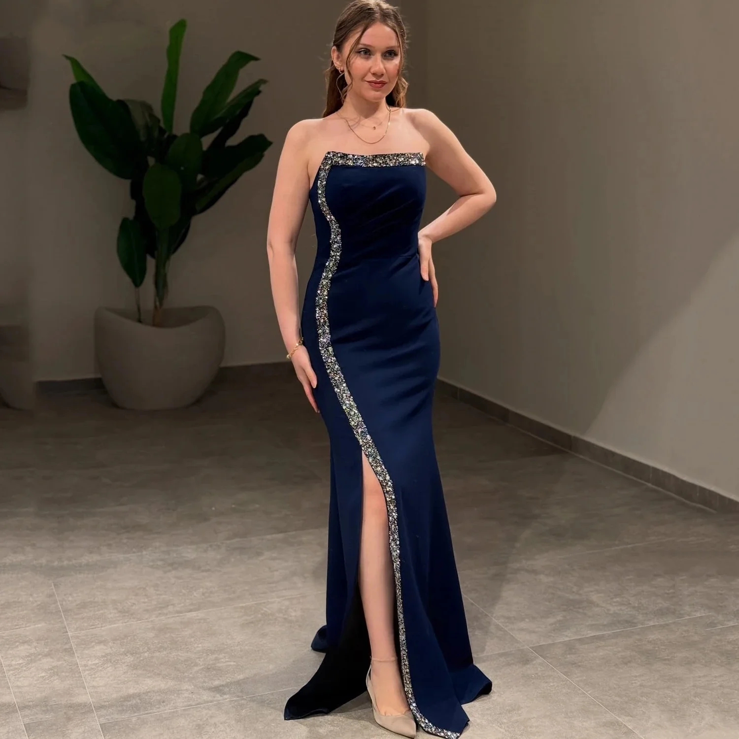 

Синий разрез из бисера Длинное платье на заказ Вечерние платья Pastrol Унисекс Джерси Ретро Дубай Саудовская Аравия Израиль Пром по индивидуальному заказу