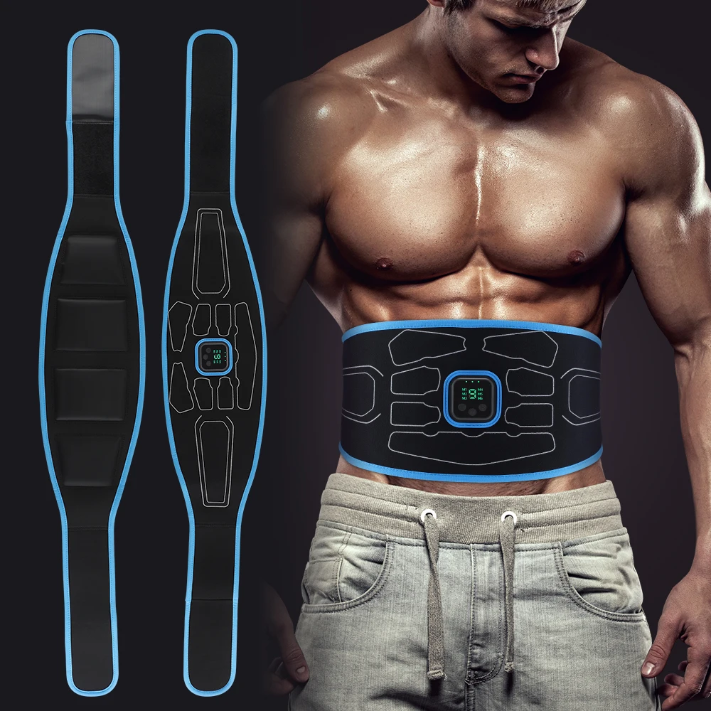 Rechargable EMS Muscle Stimulator ABS Trainer Pad Wireless Smart Fitness Abdominal Trainer USB Electric Body Slim Abdominal Belt