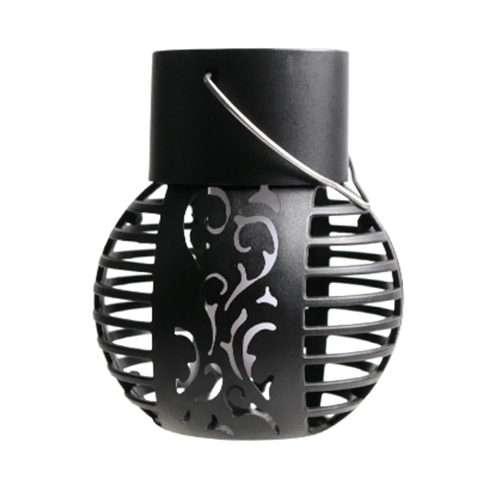 LED Solar Simulation Flame Light High Capacity Battery Hollow Ball Chandelier Lights Intelligent Control Hanging for Home Garden