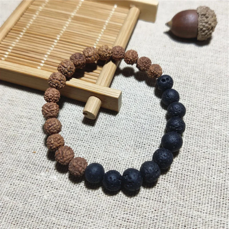 Fashion Volcanic Rock Small King Kong DIY Handstring Wen Play Buddha Bear Necklace Unisex Bodhi Jewelry for Men and Women