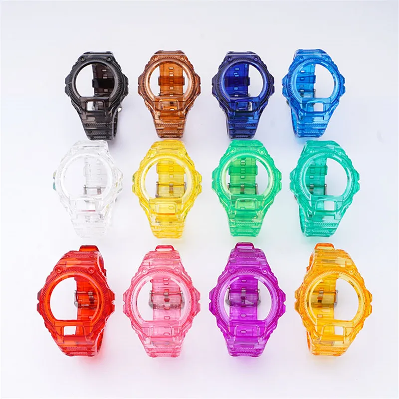 Resin Strap + Case For Casio G-SHOCK DW-6900 Bracelet Wrist Belt Colorful Waterproof Watchband Transparent Tpu Band For DW6900