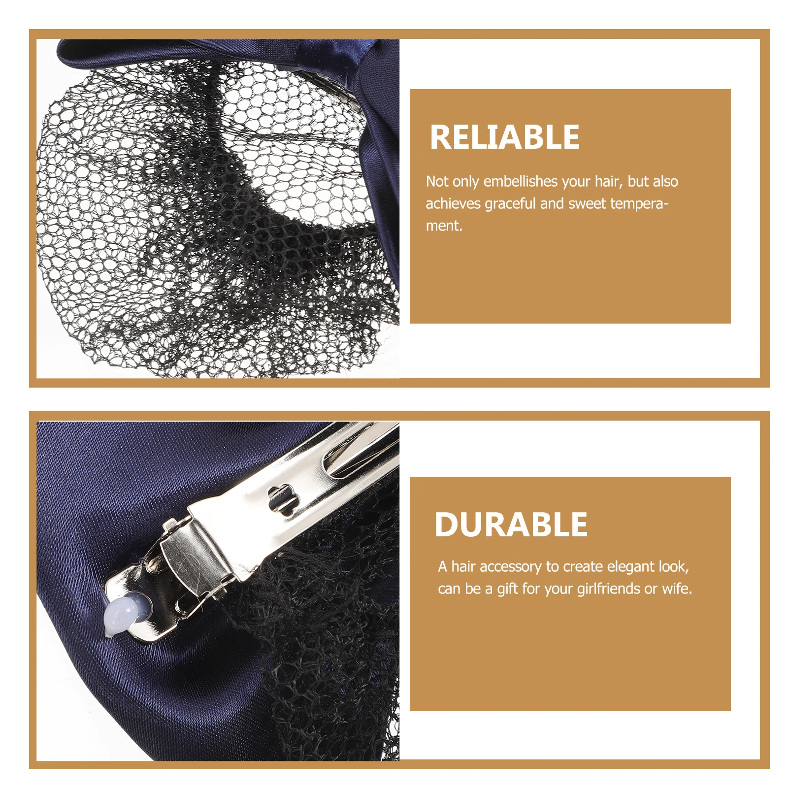 

2Pcs Hair Bun Cover Net Elegant Women Hair Accessories with Bowknot Decor for Nurse Work Sweet Hairstyle Fastening